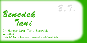 benedek tani business card